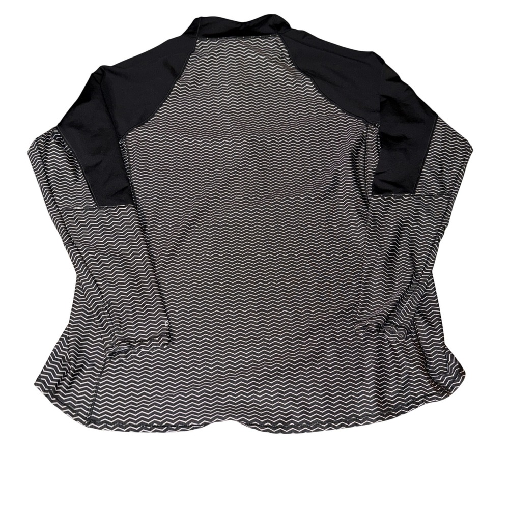 DSG Women's Black White‎ Chevron Print 1/4 Zip Long Sleeve Athletic Top 2X - Picture 5 of 6